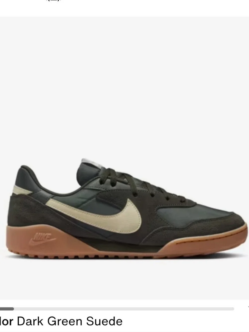 Nike Men’s Dark Green Suede Low-Top Sneakers
